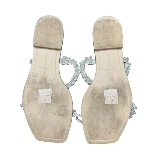Dolce Vita Shoes‎ Womens Size 9 White Pearl Beaded Slide Sandals Flat Dressy - Image 10
