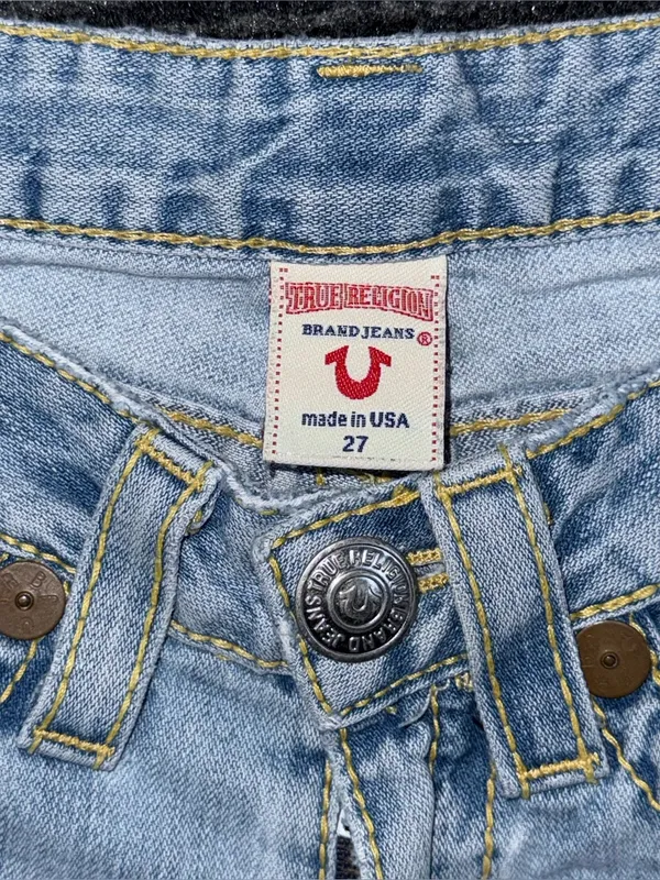 RARE Vintage True Religion Ultra Low Rise Twisted Flare Jeans Distressed 27 x 33 - Image 13