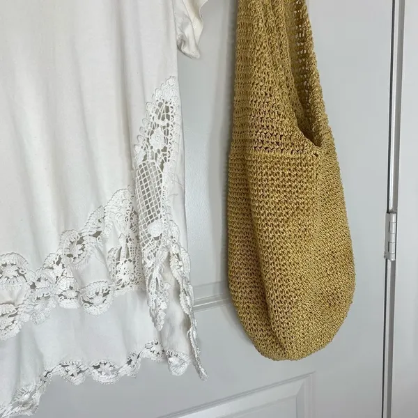 Free People Crochet scoop neck the stone t-shirt - Image 4