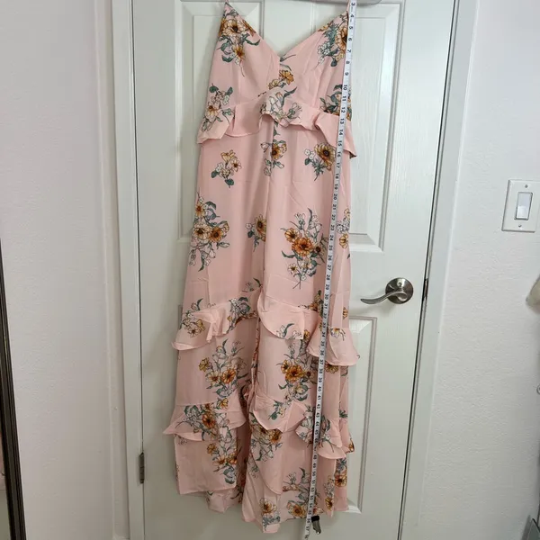 Lush Clothing Pink‎ Sundress with Spaghetti Straps and V-Neckline - Image 5