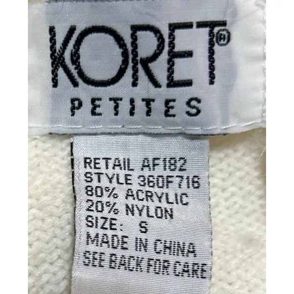 Koret Petites Women's Soft White Pull Over Sweater Size‎ S - Image 4