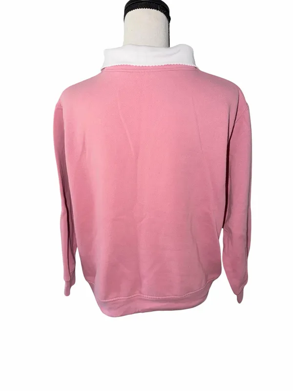 Hasting & Smith Vintage Embroidered Floral Collar Pullover Sweatshirt Cottage S - Image 3