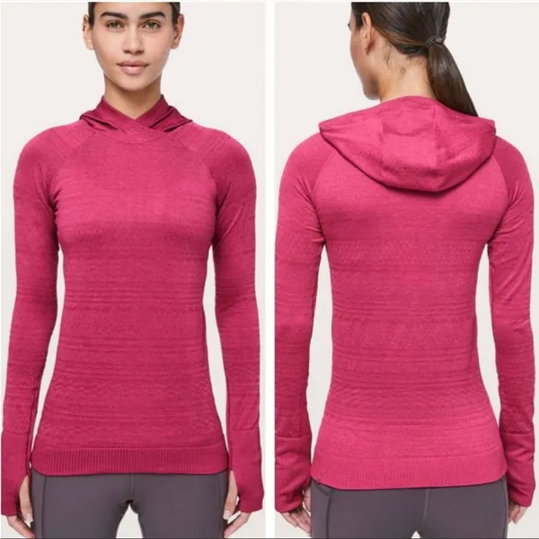 Lululemon rest less seamless hoodie violet red‎ pink - Image 2