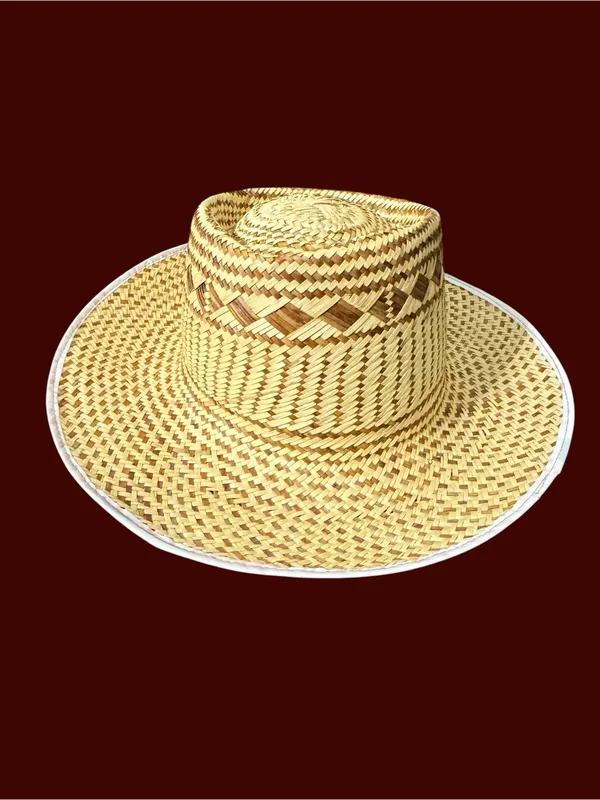 Handwoven Straw Sun Hat Natural Tan Wide Brim Boho Beach Resort Unisex One Size - Image 3