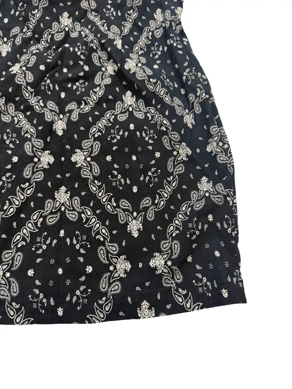 Garage Black White Paisley Outfit Bandana Crop Skirt Set Lace Small Women's - Image 2