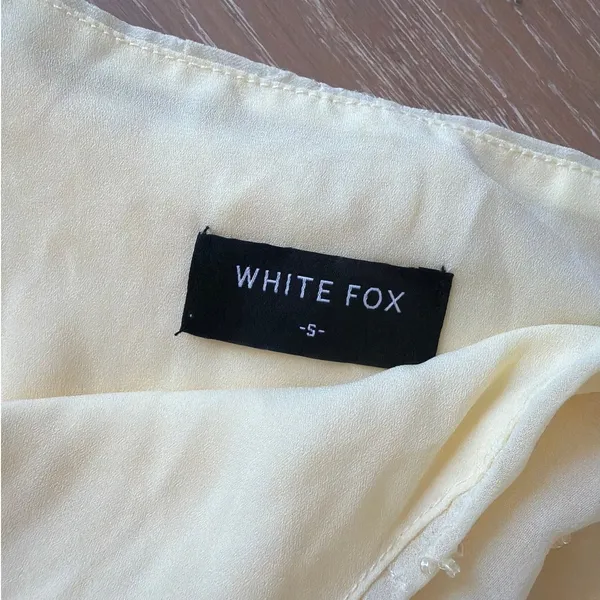 White Fox Beaded Halter Top Linger In The Light Size S Lemon - Image 4