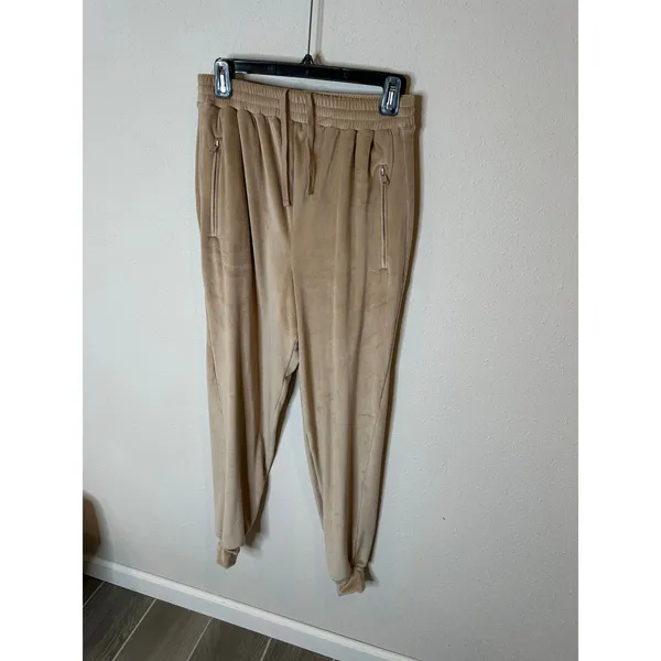 Skims Velour Sleep Set Sleeveless Crop Top Joggers Camel Beige‎ Womens Small - Image 7