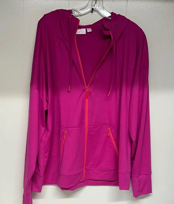 Belle by Kim Gravel Fuchsia Zip-Up lightweight jacket with Hood - Image 7