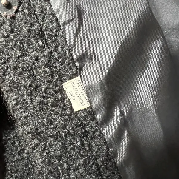 Vintage ILGWU Black Boucle Wool Jacket‎ Union Made Textured Blazer Coat - Image 9