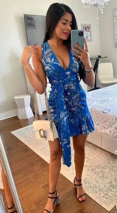Alexis Cascara V-Neck Sleeveless Dress Blue Womens Size XS - Image 12