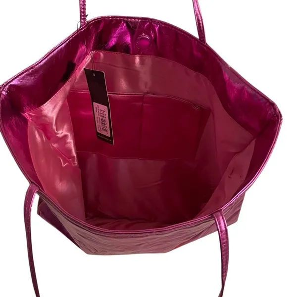 Ed Hardy Sequined Love Eternal metallic hot‎ pink tote bag NEW READ - Image 3