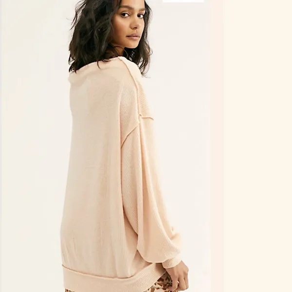 We The Free Peach Off-the-Shoulder Sweater - Image 6