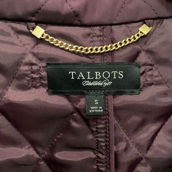 Talbots Winter Jacket Size Small Deep Plum Quilted‎ Lightweight Coat - Image 2
