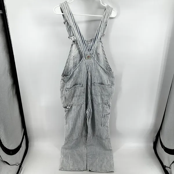 Faherty Topsail Overalls Denim Adjustable Pockets Railroad Stripe Blue White S - Image 6