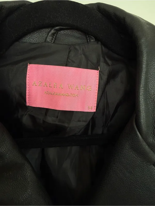 Azalea Wang Cropped Moto Leather & Rhinestone Jacket - Image 3