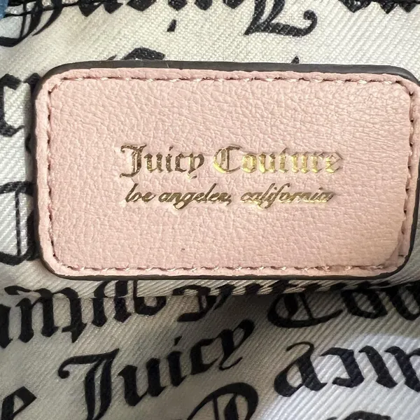 Juicy Couture Shoulder Bag Womens Embossed Heart Leather Purse Y2K Retro - Image 7