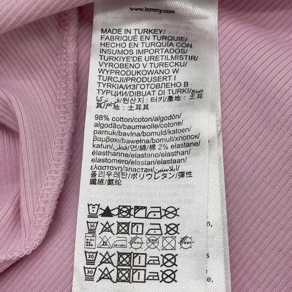 Tommy Jeans Crop Top Women‎ Medium Pink Ribbed Y2K Girly Preppy Ballet Pastel - Image 8
