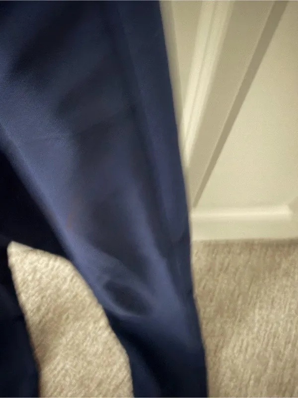 GRACE KARIN Navy Blue Minimalist Paperbag Waist Cropped Pants - Image 3