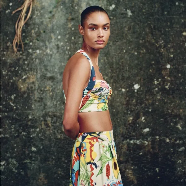 🆕 2026 ZARA Floral Multicolor Women's Crop Top - Image 4