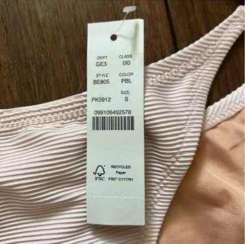 J. Crew Ribbed curved-waist cheeky string bikini bottom | NWT | pink - Image 2