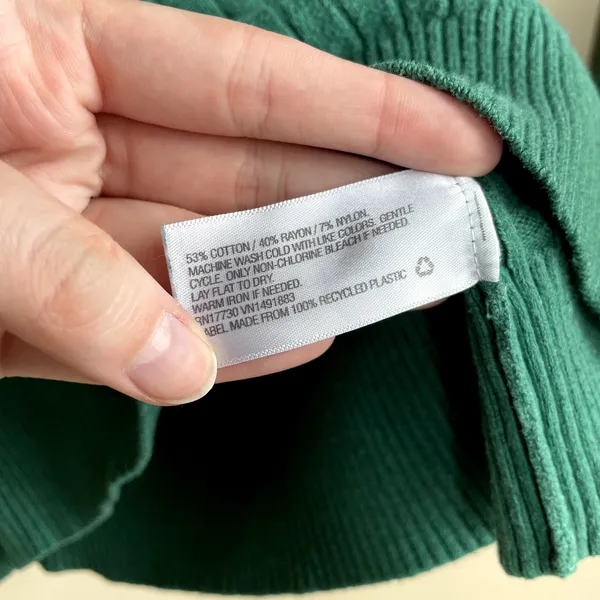 Merona green knit crewneck sweater‎ women's size medium cotton rayon top casual - Image 4