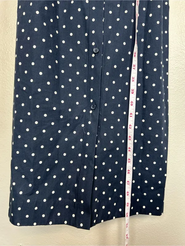 Anthropologie Maeve Polka Dot Navy Halter Midi Dress Size S - Image 8
