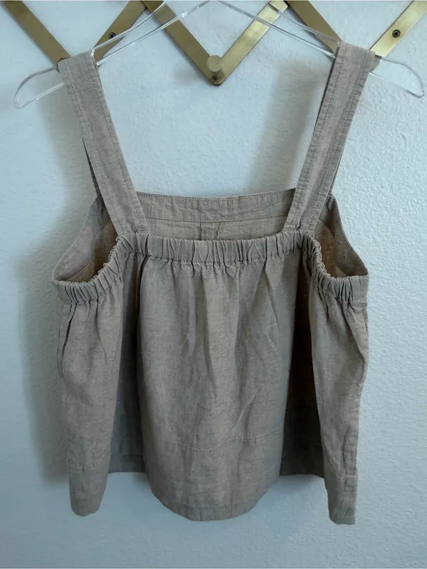 NWT Madewell Linen Blend Tank Natural Beige Medium - Image 6
