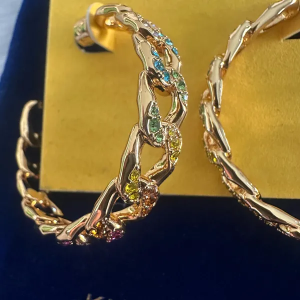 Kurt Geiger Pave Crystal Hoop Earrings‎ - Image 5