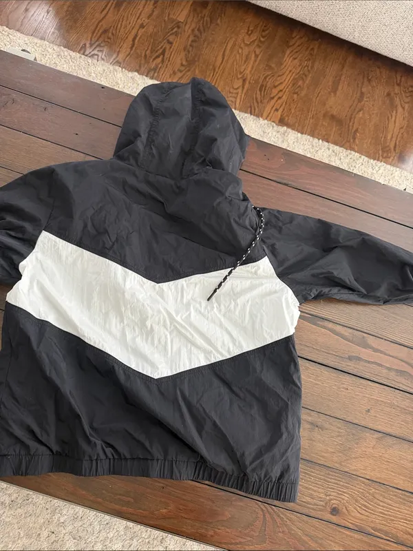 Abercrombie & Fitch Women Medium Black Full Zip Hooded Windbreaker Jacket - Image 7