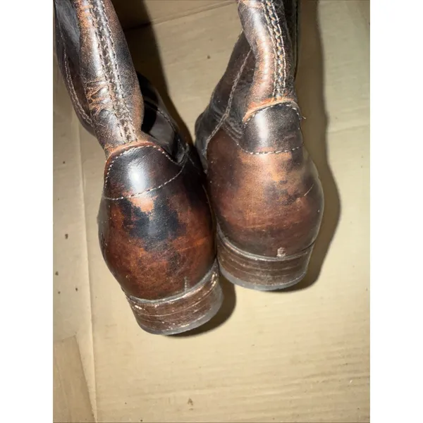 Frye Melissa Boots Womens 7 M Button Dark Brown‎ Leather Pull On 4001 - Image 5