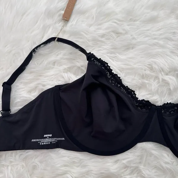 Skims Fits Everybody Lace Demi Underwire Bra Onyx Size 40H - Image 8