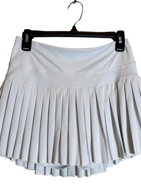 Gold Hinge Off-White Pleated Tennis Skirt Skort Women Medium White Active Tennis - Image 5
