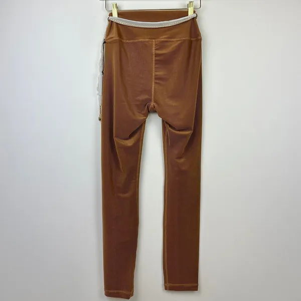 WeWoreWhat Chain High Rise Legging Ribbed Brown Stretch Athleisure Small NWT - Image 10