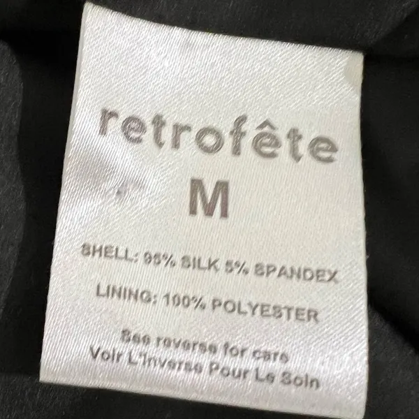 NWT Retrofête Ina Black Silk Satin Ruched Mini Skirt M Holiday Party - Image 5