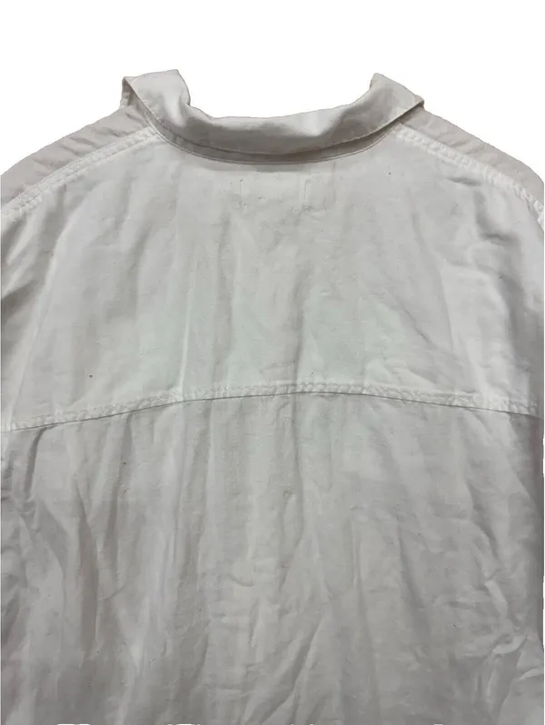 (RFB3) Madewell Women's White Button Up Short Sleeve Casual Pocket Top Size L - Image 11