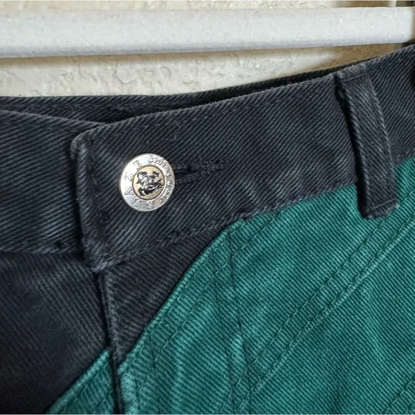 Vintage Blaze Equestrian Bareback‎ Riding Jeans Sz 26 Black Green Colorblock - Image 5
