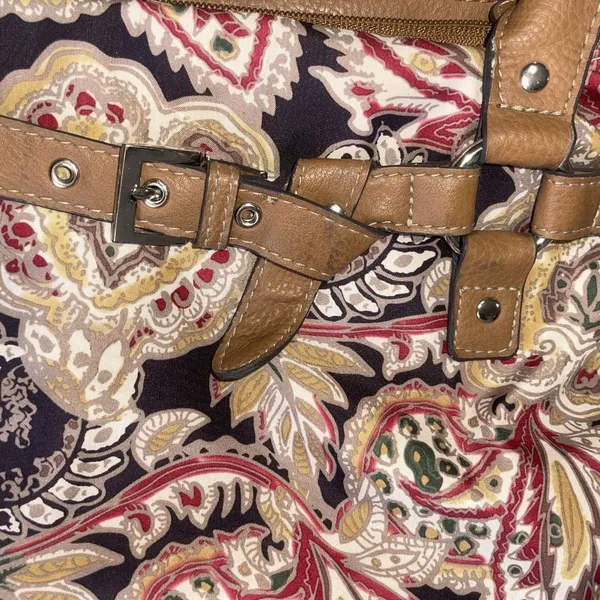 Croft & Barrow Paisley Tapestry Shoulder Bag Faux Leather Tim Western Boho Chic - Image 7