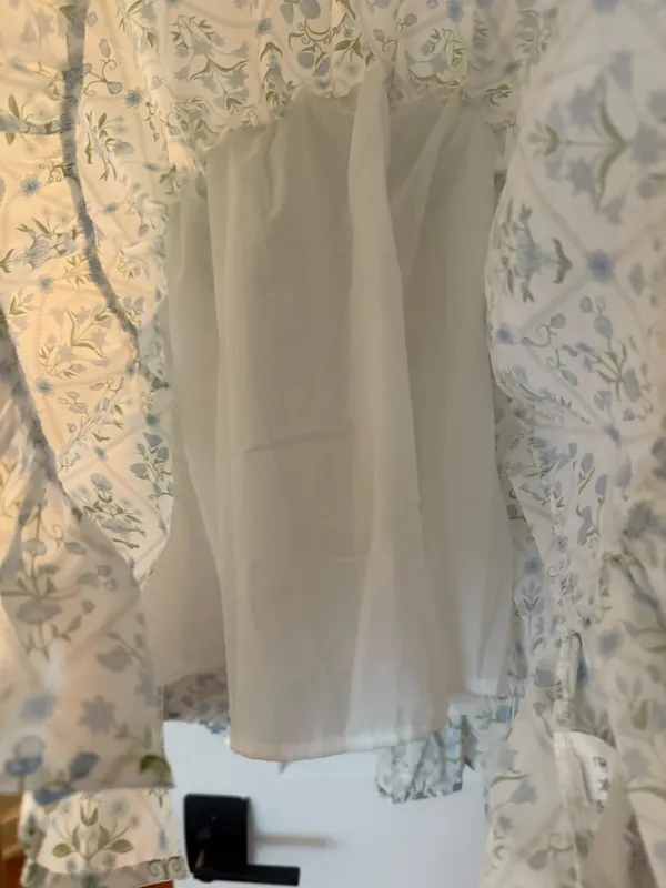 Blue and green floral dress - Image 4