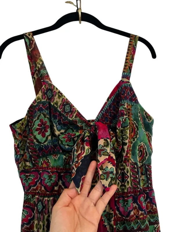 Signature Multicolor Tiered Maxi Dress Flowy Boho Resort Wear Summer Size 12 - Image 5
