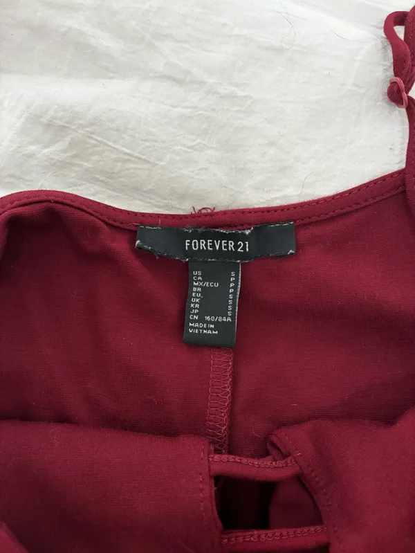 Forever 21 Burgundy Strappy Bodycon Dress - Image 3