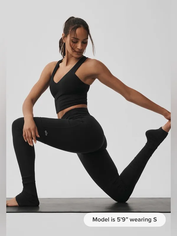 ALO Yoga Black High-Rise Performance Leggings. Goddess Legging. - Image 4