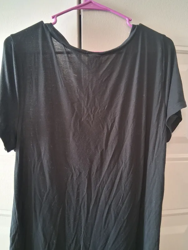PINK Victoria's Secret modal criss cross front oversized short sleeved t-shirt in black size medium. - Image 8