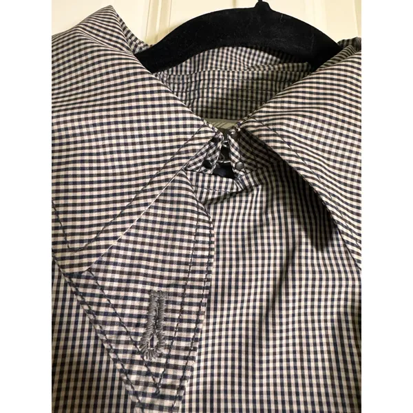 Banana Republic Gingham‎ Trench Raincoat Medium Belted Double Breasted Coat - Image 5