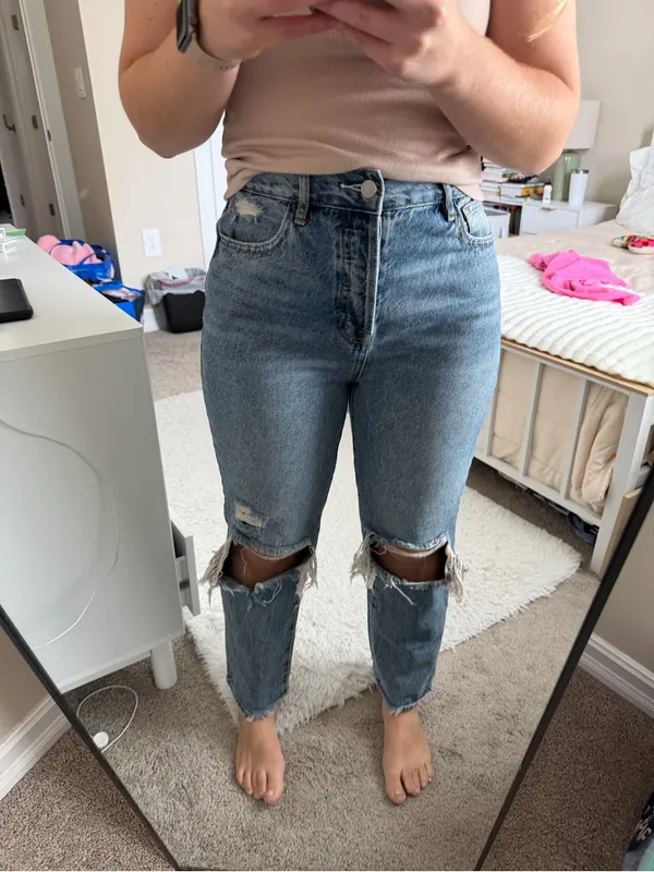 PacSun Light Blue high rise Straight-Leg Distressed Jeans - Image 7
