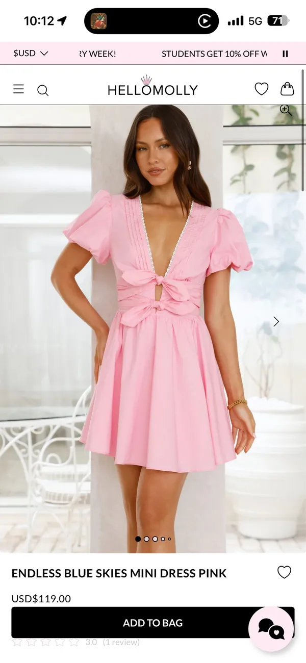Hello molly ENDLESS BLUE SKIES MINI DRESS PINK - Image 2