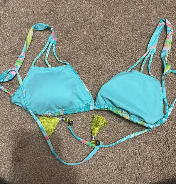 Tropical bikini top Blue - Image 2