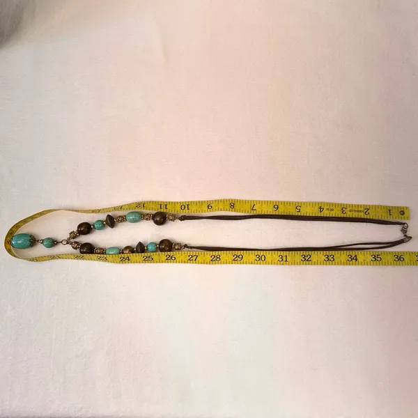 Vintage Single Strand Women's Necklace Beaded Bohemian Handmade Turquoise Retro - Image 8
