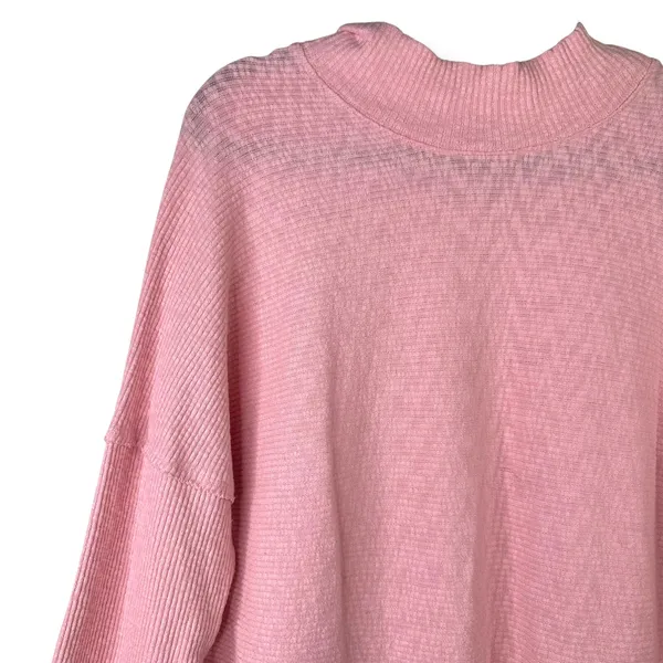 We The Free Pink Free People Casey Ribbed Knit Mock Neck Tunic Longline Sweater - Image 8
