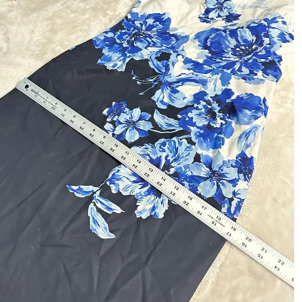 Maeve x Anthropologie Vanda Sheath Dress Women's 8 Blue Floral Sleeveless - Image 10