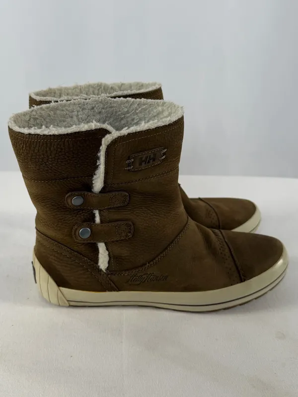 Helly Hansen‎ Waterpoof Leather Shearling Winter Pull On Boots in Brown Size 5.5 - Image 4